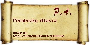 Porubszky Alexia névjegykártya