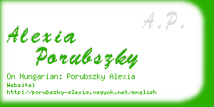 alexia porubszky business card